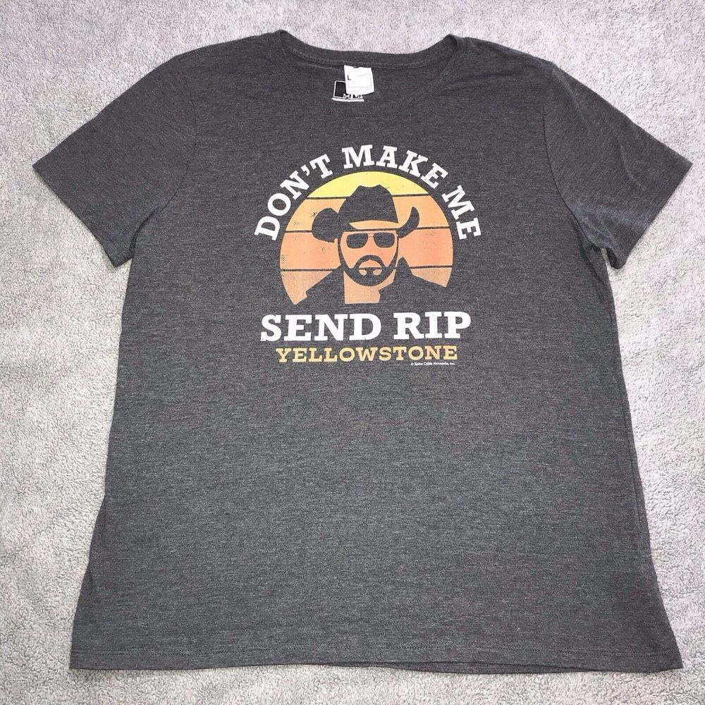 Yellowstone MTV Don't Make Me Send Rip Gray Graphic T-Shirt Women's Large
